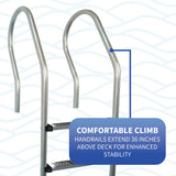 Premium Stainless Steel Reverse Bend In-Pool Ladder for Above Ground Pools