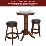 Oxford 30-in Hardwood Pub Table with Stools - 3 Piece Set - Walnut Finish