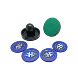 Air Hockey 3.75-in Strikers and 2.87-in Pucks - Black and Blue