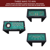 Monte Carlo 48-in Roulette Table 4-in-1 Casino Multi-Game Set - Black