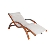 Bentwood Breeze Luxury Lounger With Wood Frame - Champagne