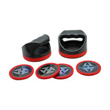 Air Hockey 4-in Strikers and Four 3-in Pucks - Black and Red