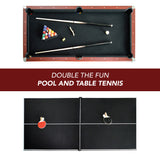 Bristol 7-ft Pool Table with Table Tennis Top - Dark Cherry with Black Felt