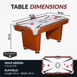 Midtown 72-in Air Hockey Table with LED Scoring - Cherry Finish