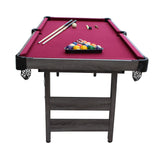 Pendleton 6-ft Portable Pool Table -  Driftwood Finish with Burgundy Felt