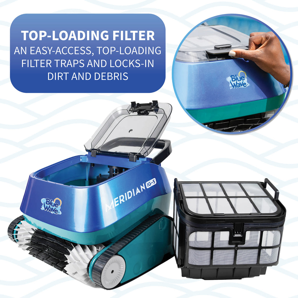 blue wave fish box cleaner Blue Wave Meridian IG-5 Robotic Pool Cleaner – Blue Wave Products