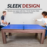 Driftwood 7-ft Air Hockey Table Combo Set with Benches