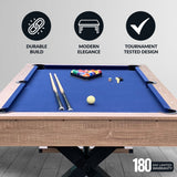 Excalibur 7-ft Pool Table - Driftwood Finish with Blue Felt