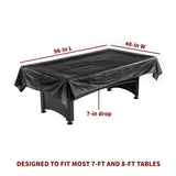 8-ft Billiard Table Cover - Unfitted - Black