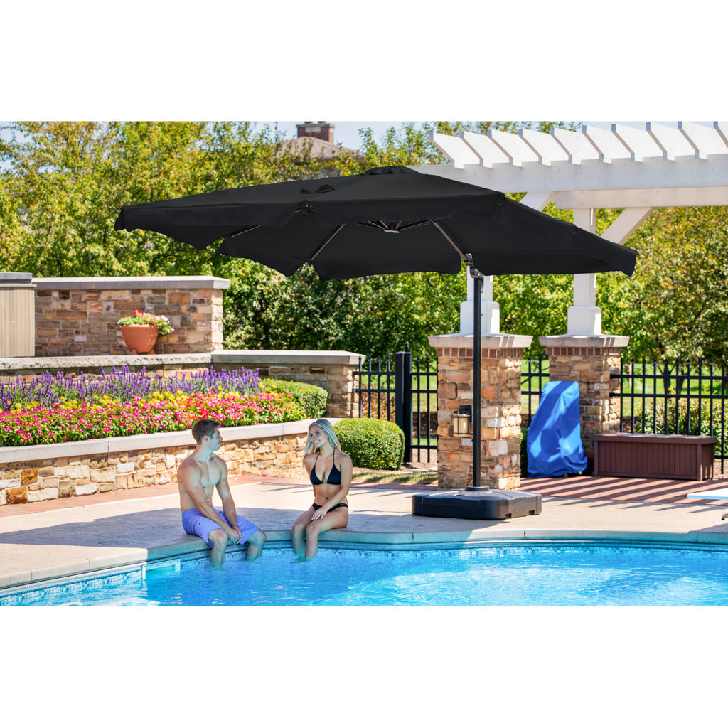 blue wave santorini ii offset patio umbrella Santorini 10-ft Square Cantilever Umbrella in Sunbrella® Acrylic – Blue Wave Products