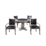 Montecito 48-in Poker Table and Dining Top with 4 Arm Chairs - Rustic Gray