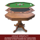 Kingston 48-in Poker Table Combo Set with 4 Arm Chairs - Oak Finish