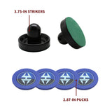 Air Hockey 3.75-in Strikers and 2.87-in Pucks - Black and Blue