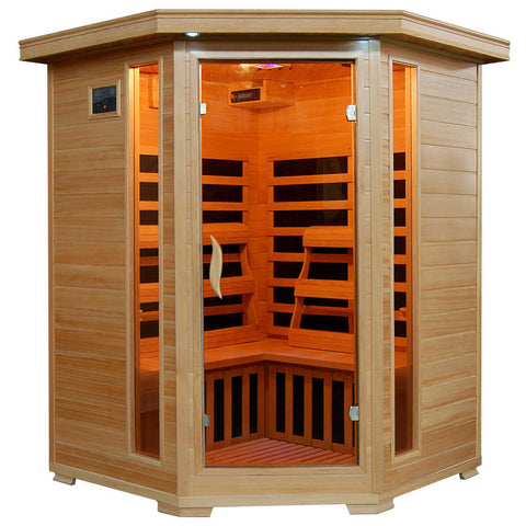 Sauna infrarroja de cerámica para 1 persona, sauna de infrarrojos lejanos,  sala de saunas Hemlock para el hogar, sauna interior 2 en 1 con