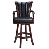 Avondale 29-in Swivel Bar Stool with Arm Rests - Mahogany Finish