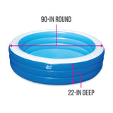 Inflatable 7.5-ft x 22-in Deep Round Family Pool with Cover