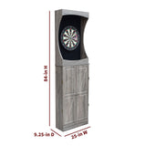 Westwood Bristle Dartboard and 84-in Free-Standing Cabinet - Rustic Gray