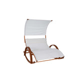 Bentwood Breeze Wood Frame Dual Rocking Lounger With Canopy