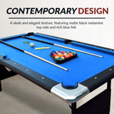 Fairmont 6-ft Portable Pool Table - Black with Blue Felt