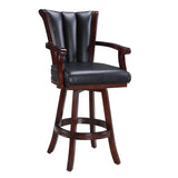 Avondale 29-in Swivel Bar Stool with Arm Rests - Mahogany Finish
