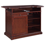 Ridgeline 60-in Hardwood Home Bar with Storage - Mahogany Finish