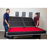 Spartan 6-ft Pool Table with Table Tennis Top - Black with Red Felt