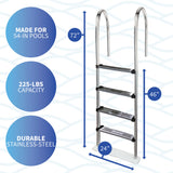 Premium Stainless Steel In-Pool Ladder for Above Ground Pools