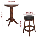 Oxford 30-in Hardwood Pub Table with Stools - 3 Piece Set - Walnut Finish