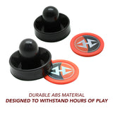 Air Hockey 3-in Strikers and 2.5-in Pucks - Black and Orange