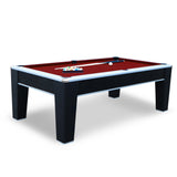 Mirage 90-in Pool Table - Black and Silver with Dark Red Felt