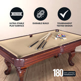 Augusta 8-ft Pool Table - Walnut Finish with Camel Felt