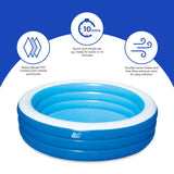 Inflatable 7.5-ft x 22-in Deep Round Family Pool with Cover