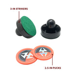 Air Hockey 3-in Strikers and 2.5-in Pucks - Black and Orange