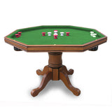 Kingston 48-in Poker Table Combo Set with 4 Arm Chairs - Oak Finish