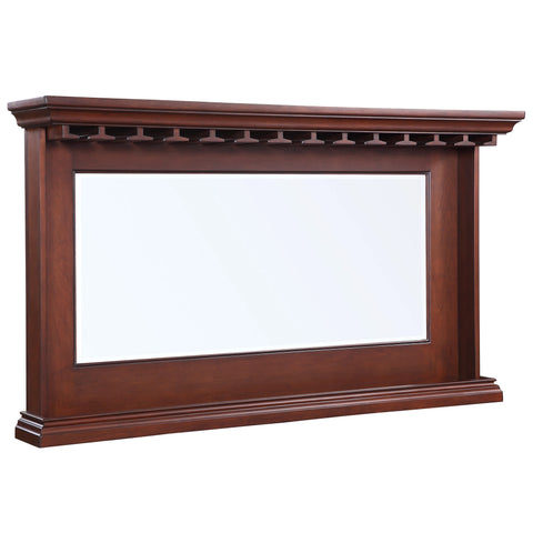 Seville 62-in Hardwood Back Bar Mirror - Mahogany Finish