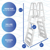 Premium A-Frame Above Ground Pool Ladder - White