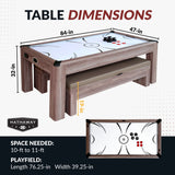 Driftwood 7-ft Air Hockey Table Combo Set with Benches