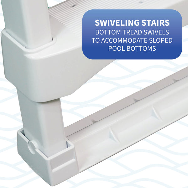 Snap-Lock Deck Ladder for Above-Ground Pools - White – Blue Wave Products