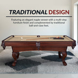 Augusta 8-ft Pool Table - Walnut Finish with Camel Felt