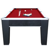 Mirage 90-in Pool Table - Black and Silver with Dark Red Felt