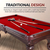 Augusta 8-ft Pool Table - Mahogany Finish with Red Felt