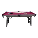 Pendleton 6-ft Portable Pool Table -  Driftwood Finish with Burgundy Felt