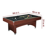 Bristol 7-ft Pool Table with Table Tennis Top - Dark Cherry with Black Felt