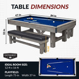 Logan 7-ft Pool Table Combo Set with Benches