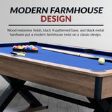 Excalibur 7-ft Pool Table - Driftwood Finish with Blue Felt