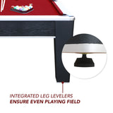 Mirage 88-in Pool Table - Black and Silver with Dark Red Felt