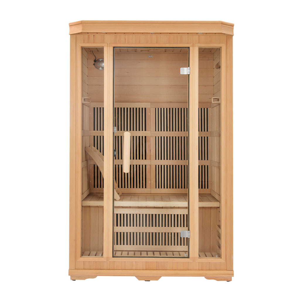 2-Person Hemlock Infrared Sauna with 6 Carbon Heaters