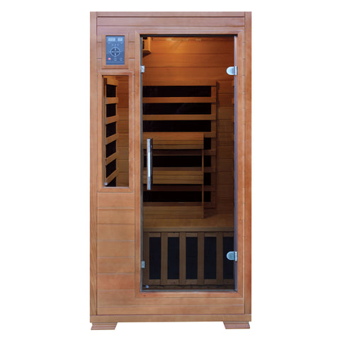 2-Person Hemlock Premium Infrared Sauna w/ 6 Carbon Heaters
