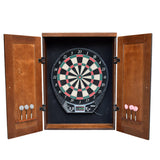 Brookline Electronic Dartboard and Cabinet Set - 29 Games - Walnut Finish