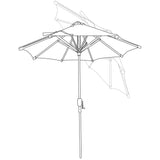 Bistro 7.5-ft Hexagonal Market Umbrella with Olefin Canopy